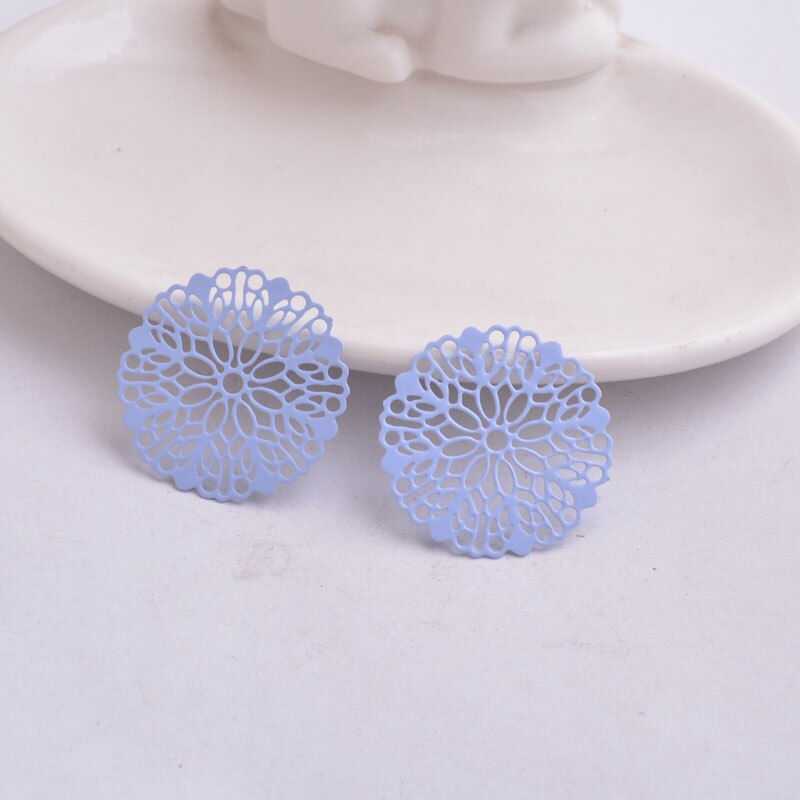 Miniature : 2 estampes rosaces -  25 mm  -  laiton -  6 coloris