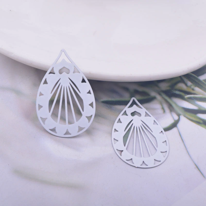 Miniatura: 2 estampes gouttes  - 33 x 22 mm - laiton -  10 coloris