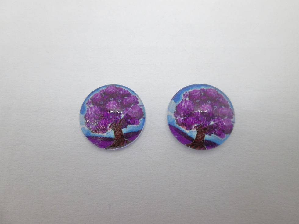 Miniatura: 12  mm - 2 cabochons verre arbre de vie - 12 modèles