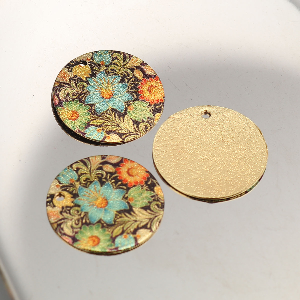 2 estampes ronds - 20  mm - impression émaillée # 7