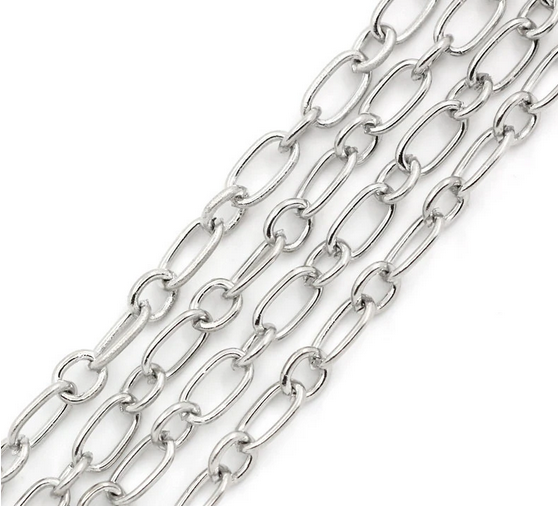 Miniatura: chaine maille maille figaro - 7 x 4 mm - 4 x 3 mm - 2 coloris