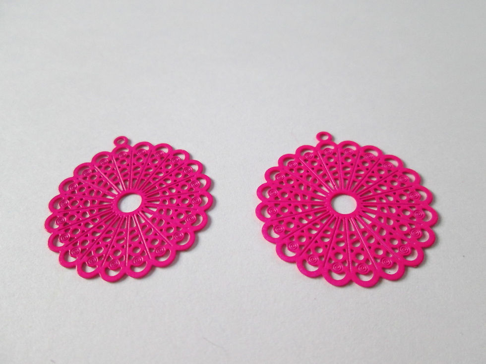 Miniatura: 2 estampes rondes - 25 x 28  mm - laiton - 8 coloris