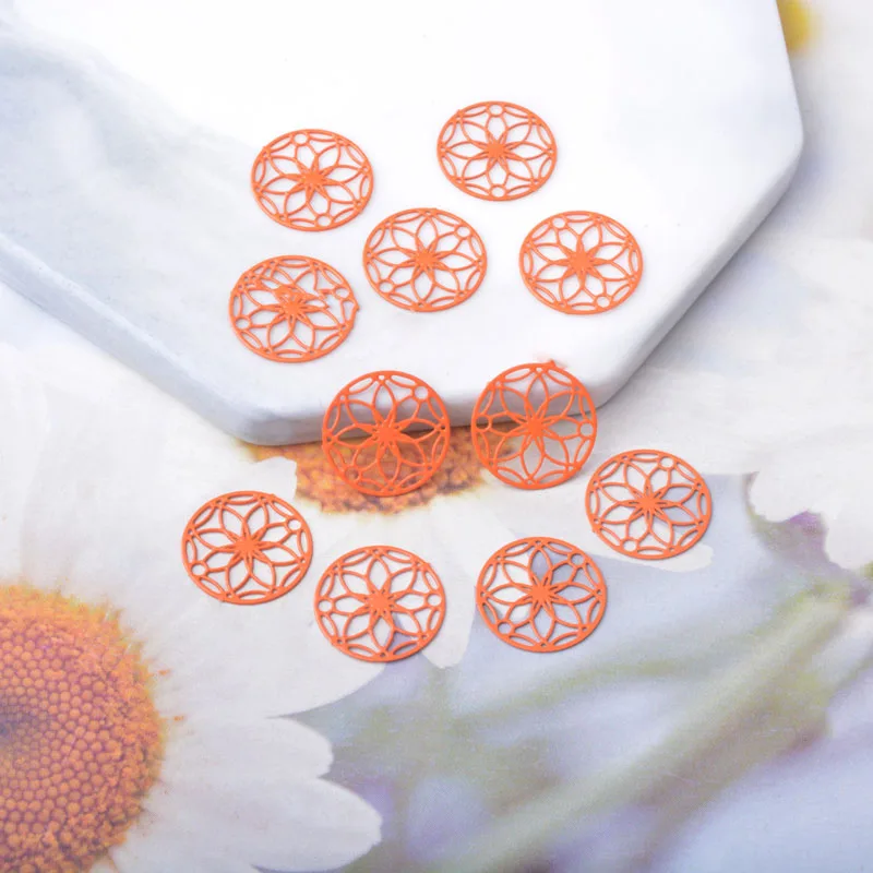 Miniature : 4 estampes connecteurs ronds - 13 mm - 10 coloris - laiton