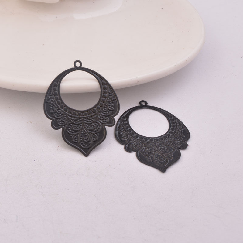 Miniature : 2 estampes gouttes bohème - 36 x 27mm - laiton - 8 coloris