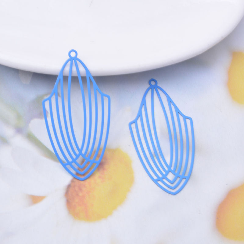 Miniature : 2 estampes ovales filigrane - 40 x 20 mm - 10 coloris - laiton