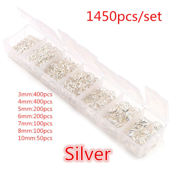 Thumbnail: box of open junction rings - 3 to 10 mm - 1450 pieces - 8 colors