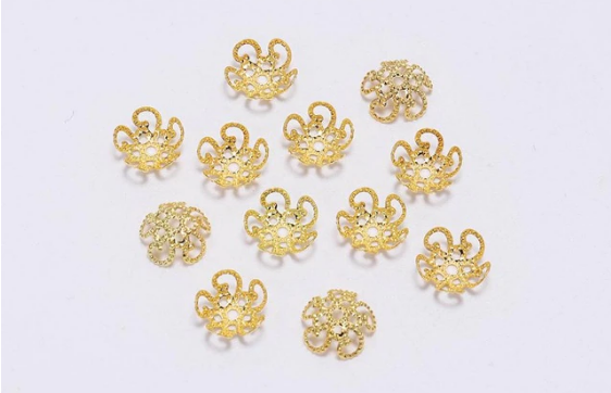 Miniatura: 10 coupelles fleur 8 mm - calottes fleur de 8 mm de diamètre - 6 coloris