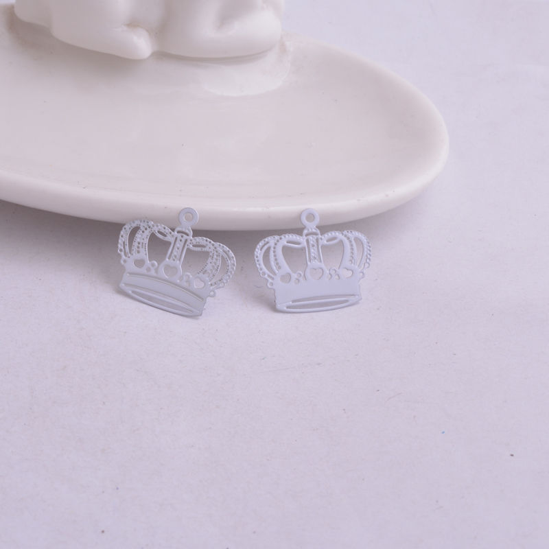 Thumbnail: 2 princess crown prints - 20 x 17 mm - brass - 8 colors to choose from