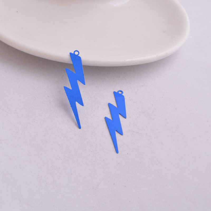 Miniatura: 2 estampes éclair - 38 x 11 mm - laiton peint - 8 coloris