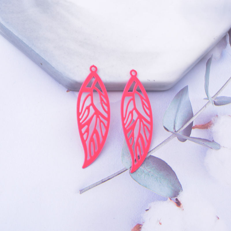 Miniatura: 2 estampes feuilles - 37 x 12 mm - laiton - 10 coloris