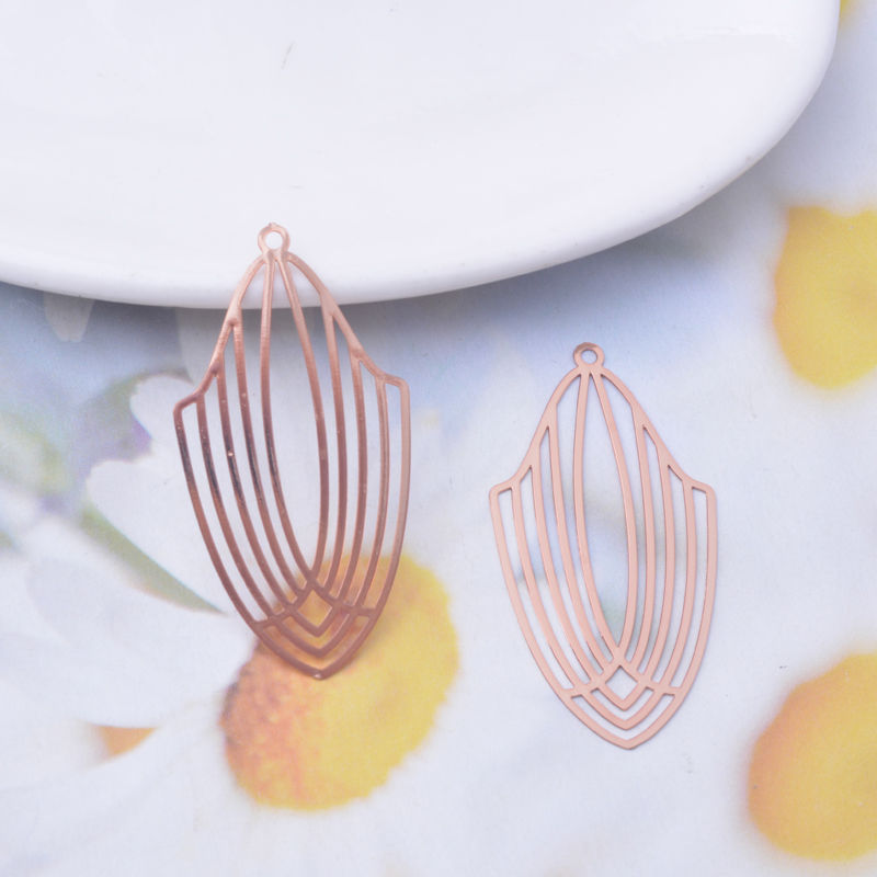 Miniature : 2 estampes ovales filigrane - 40 x 20 mm - 10 coloris - laiton