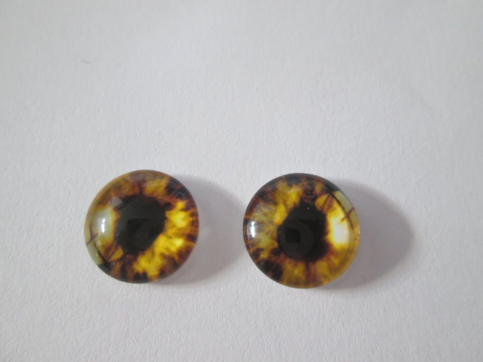 Miniature : 2 cabochons  oeil  - 12  mm - verre imprimé