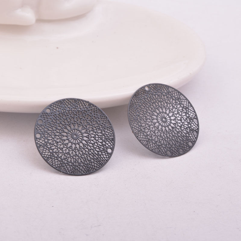 Thumbnail: 2 round stamps - connectors - 24 mm - 10 colors to choose from