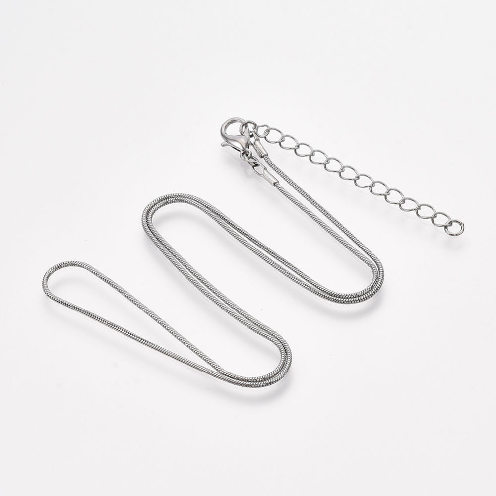 62 cm - chaine maille serpent -  en laiton - gunmetal