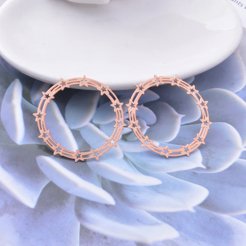 Miniatura: 2 estampes couronnes d' étoiles - 36 mm - 9 coloris - laiton