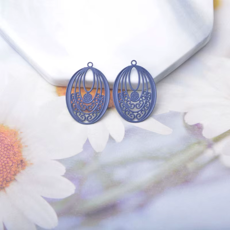 Miniatura: 2 estampes gouttes - 26 x 18 mm - 10 coloris - laiton