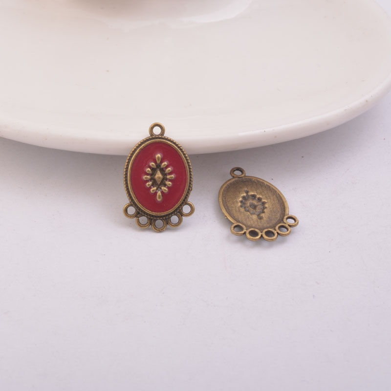 Thumbnail: 2 candlesticks for earrings - enamelled bronze metal