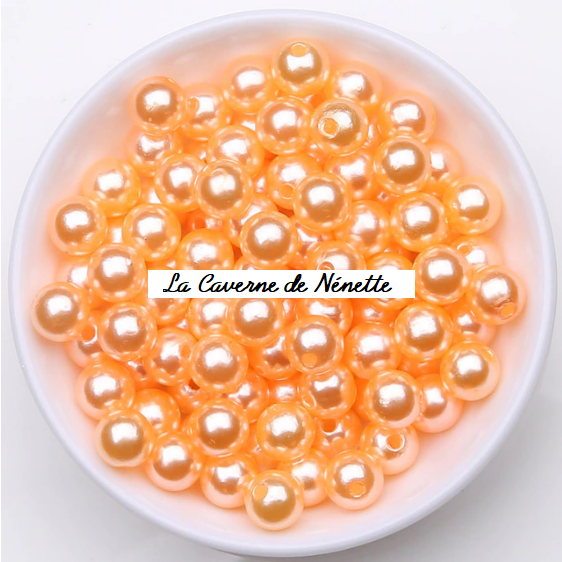 Miniature : perles acryliques  - 6 mm - imitation perle de culture - 12 coloris