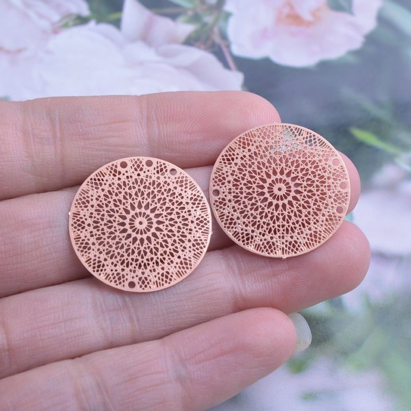 Miniatura: 2 estampes rondes -  connecteurs - 24 mm - 3 coloris au choix