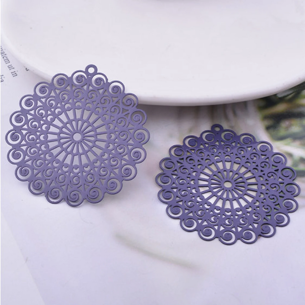 Miniatura: 2 estampes rondes - 45 x 43 mm - laiton - 7 coloris