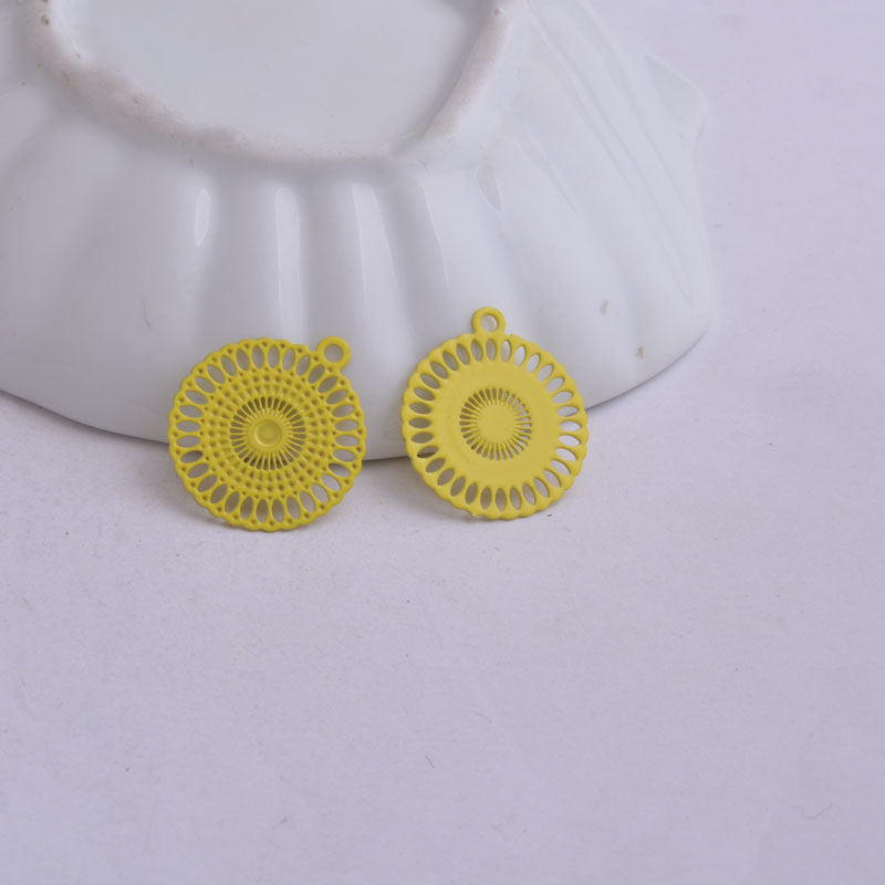 Thumbnail: 2 round prints - 20 x 18 mm - brass - 8 colors