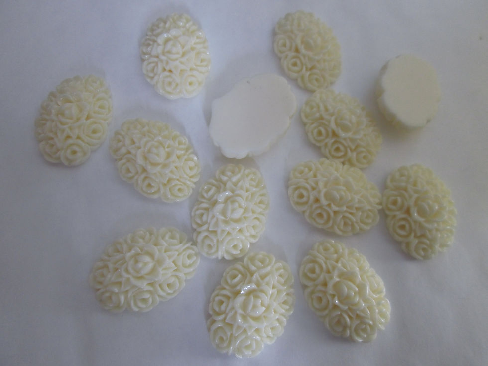 Miniaturbild: 2 cabochons fleur - 20 x 15 mm - en résine -  5 coloris