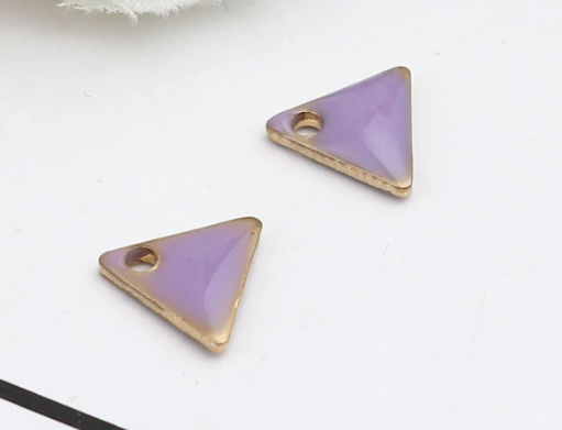 Miniature : 4 sequins émaillés triangle -  5 x 5 mm - 15 coloris