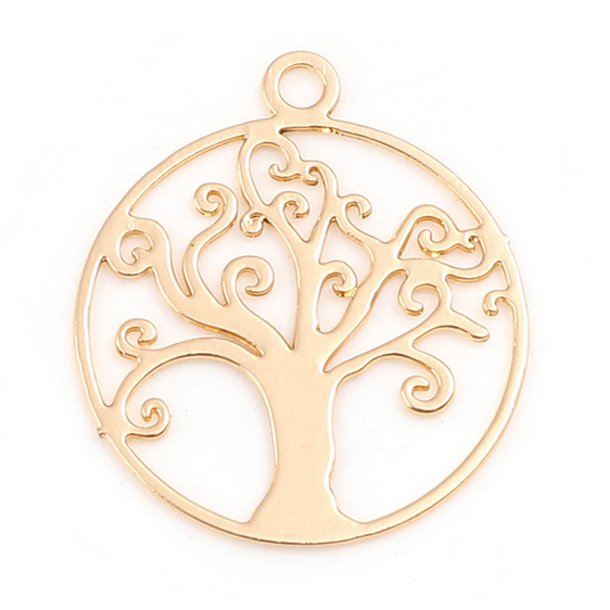 Miniature : 4 estampes arbre de vie - 16 x 14 mm - 11 coloris - laiton