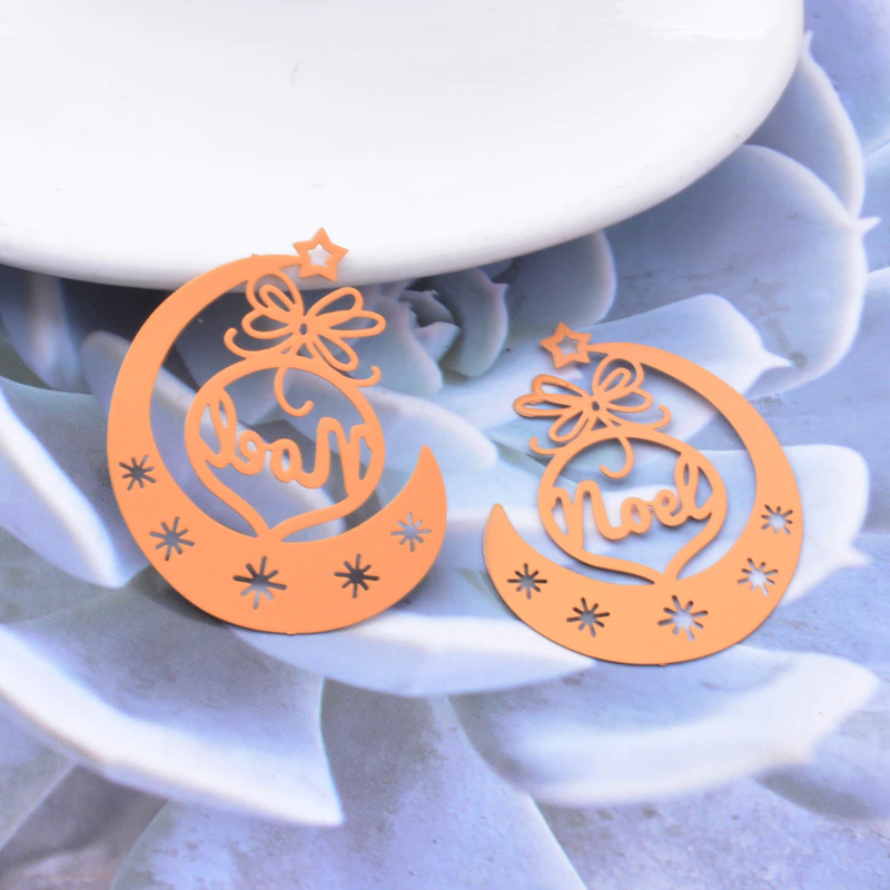 Miniatura: 2 estampes décoration de Noël - 38 x 31 mm - 10 coloris - laiton