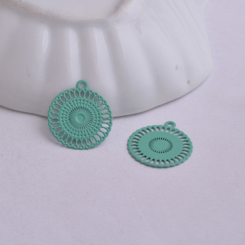 Thumbnail: 2 round prints - 20 x 18 mm - brass - 8 colors