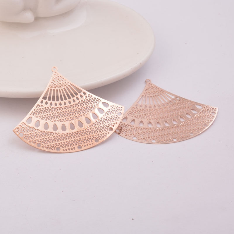 Thumbnail: 2 fan prints - 50 x 40 mm - painted brass - 6 colors
