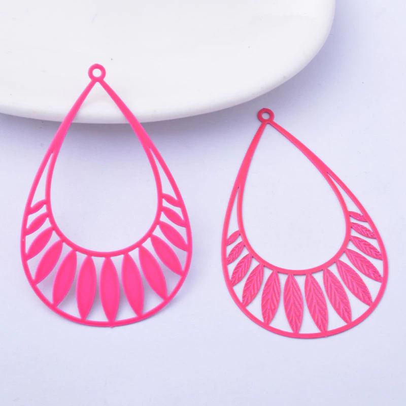 Miniature : 2 estampes gouttes filigranes - 54 x 35 mm - 11 coloris - laiton