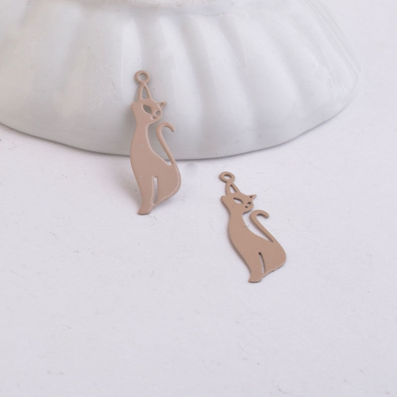 Thumbnail: 4 cat prints - 27 x 9 mm - brass - 12 colors to choose from