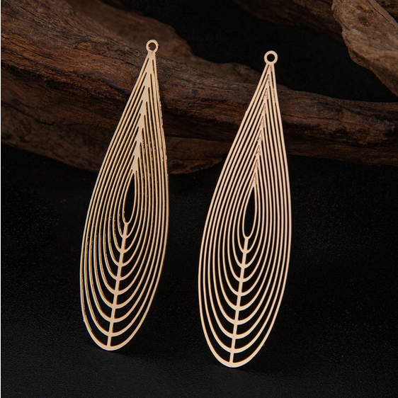 Miniaturbild: 2 estampes gouttes allongées - 55 x 16 mm - laiton - 3 coloris