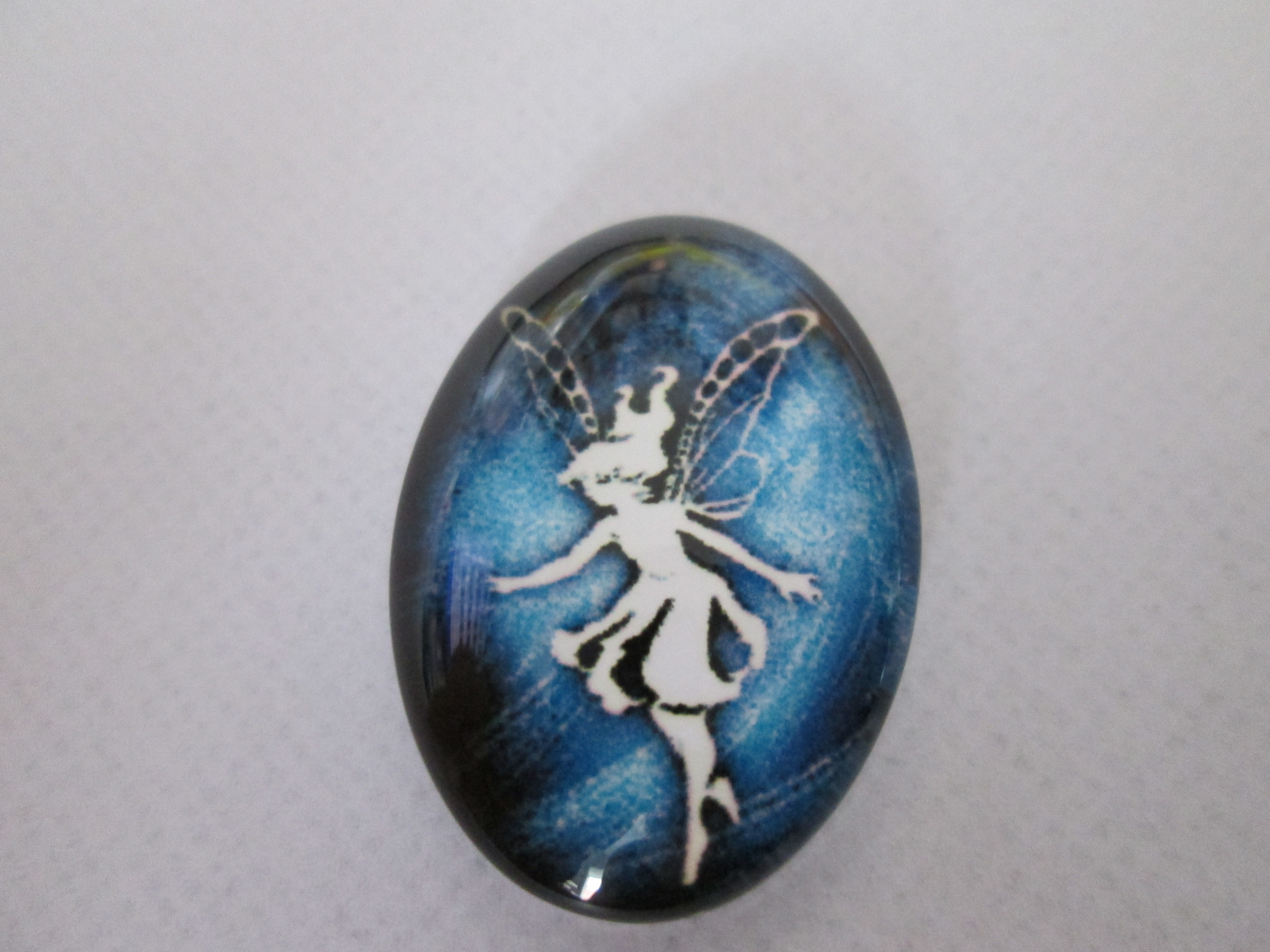 cabochon fée - 25 x 18 mm - verre imprimé
