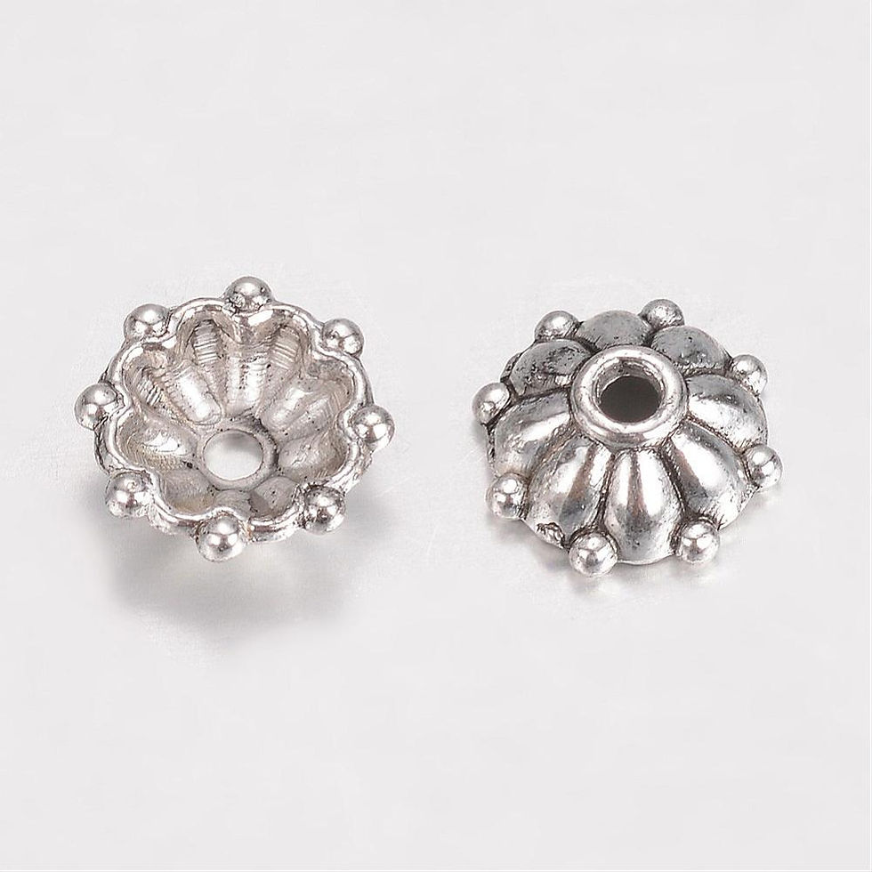 Miniature : 10 coupelles fleur 8 x 3 mm - calottes fleur  - 5 coloris