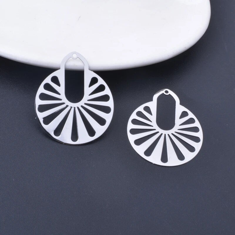 Miniatura: 2 estampes rondes filigranes - 35 x 29 mm - laiton - 10 coloris