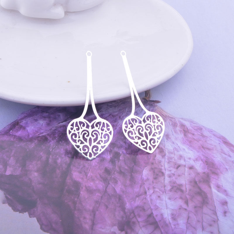 Thumbnail: 2 heart prints - 45 x 20 mm - brass - 10 colors to choose from