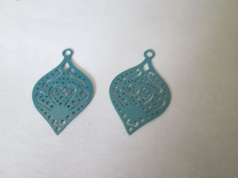 Miniaturbild: 4 estampes gouttes - 24 x 15 mm - laiton - 7 coloris