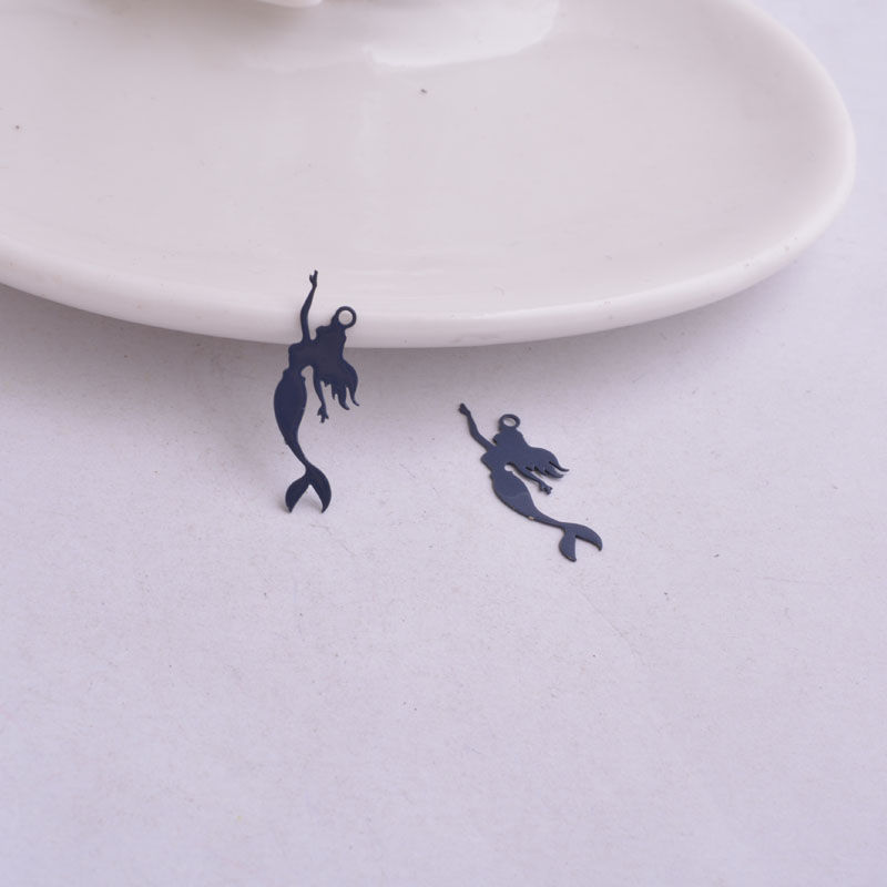 Thumbnail: 2 mermaid prints - 22 x 8 mm - brass - 9 colors to choose from