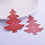 Miniatura: 2 estampes sapin de noël -  40 x 35 mm - laiton peint - 12 coloris