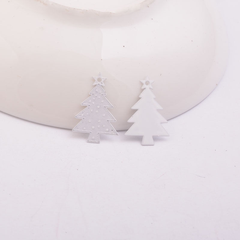 Miniature : 4 estampes sapin  - 20 x 14 mm - laiton peint - 10 coloris