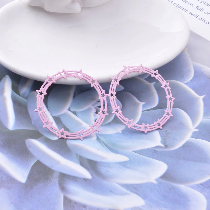 Miniatura: 2 estampes couronnes d' étoiles - 36 mm - 9 coloris - laiton