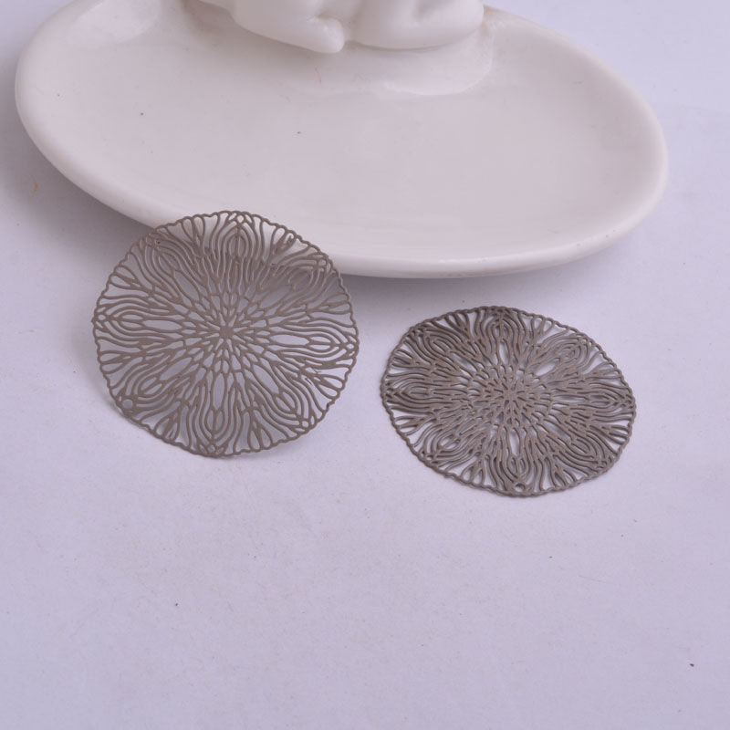 Miniature : 2 estampes rondes  - 40 mm - laiton peint -  7 coloris au choix