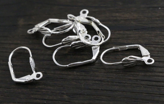 Miniature : 10 crochets d'oreilles  - dormeuses -  18 x 12 mm  - laiton - 5 coloris