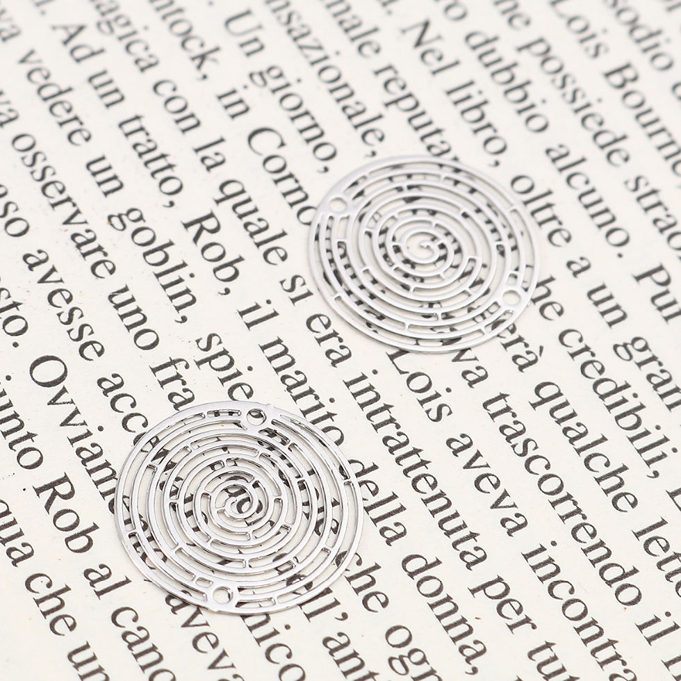 Miniatura: 4 estampes rondes spirales  - 18 mm - laiton peint - 6 coloris