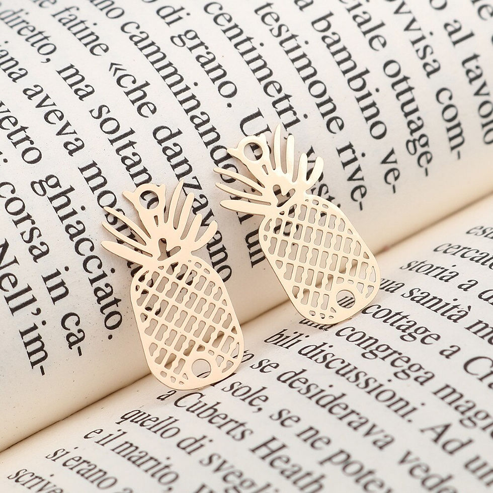 Miniatura: 2 estampes connecteur ananas - 21 x 11 mm - laiton peint - 6 coloris