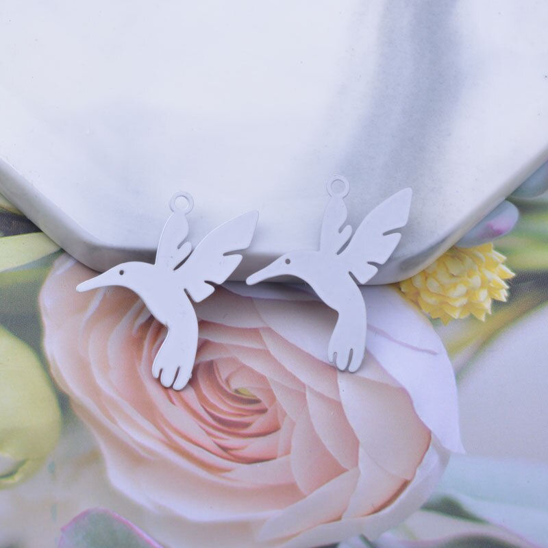 Miniatura: 2 estampes colibri - 23 x 20 mm - 10 coloris - laiton