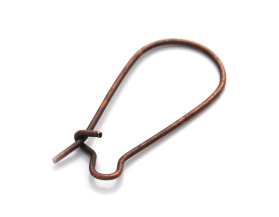 Thumbnail: 20 metal hooks French levers - 25 x 11 mm - sleepers - brass
