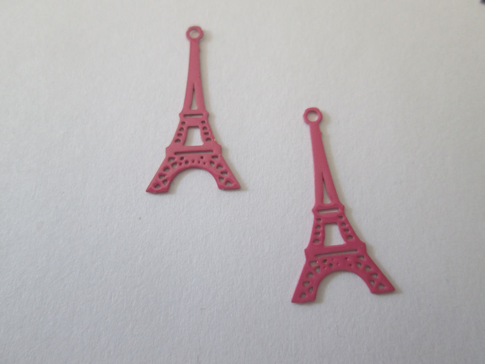 Miniatura: 4 estampes tour Eiffel - 20 x 10 mm - laiton - 9 coloris au choix